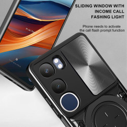 Case For vivo Y19s 4G Magnetic Slide Camera Protection Cover 360 Rotate Kickstand Armor Ring Funda Capa