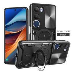 Case For vivo Y19s 4G Magnetic Slide Camera Protection Cover 360 Rotate Kickstand Armor Ring Funda Capa