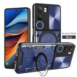 Case For vivo Y19s 4G Magnetic Slide Camera Protection Cover 360 Rotate Kickstand Armor Ring Funda Capa