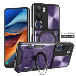 Case For vivo Y19s 4G Magnetic Slide Camera Protection Cover 360 Rotate Kickstand Armor Ring Funda Capa