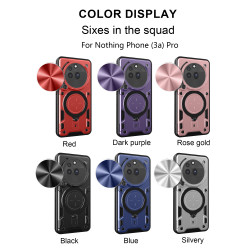 Case For Nothing Phone 3a Pro Magnetic Slide Camera Protection Cover 360 Rotate Kickstand Armor Ring Funda Capa