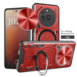Case For Nothing Phone 3a Pro Magnetic Slide Camera Protection Cover 360 Rotate Kickstand Armor Ring Funda Capa
