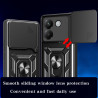 For Xiaomi Poco M7 Pro 5G Case With Slide Lens Cover Rotating Ring Shockproof Stand Holder Phone Case