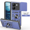 For Xiaomi Poco M7 Pro 5G Case With Slide Lens Cover Rotating Ring Shockproof Stand Holder Phone Case