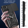 For Motorola Edge 60 Fusion Case With Slide Lens Cover Rotating Ring Shockproof Stand Holder Phone Case