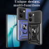 For Motorola Edge 60 Fusion Case With Slide Lens Cover Rotating Ring Shockproof Stand Holder Phone Case