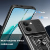 For Motorola Edge 60 Fusion Case With Slide Lens Cover Rotating Ring Shockproof Stand Holder Phone Case