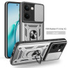 For Motorola Edge 60 Fusion Case With Slide Lens Cover Rotating Ring Shockproof Stand Holder Phone Case