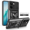 For Realme P3 Ultra Case With Slide Lens Cover Rotating Ring Shockproof Stand Holder Phone Case