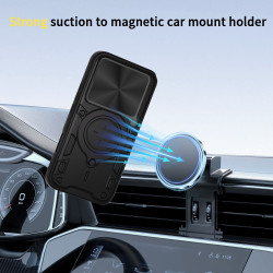 Case For Honor 400 Lite Magnetic Slide Camera Protection Cover 360 Rotate Kickstand Armor Ring Funda Capa