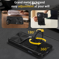 Case For Honor 400 Lite Magnetic Slide Camera Protection Cover 360 Rotate Kickstand Armor Ring Funda Capa