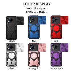 Case For Honor 400 Lite Magnetic Slide Camera Protection Cover 360 Rotate Kickstand Armor Ring Funda Capa