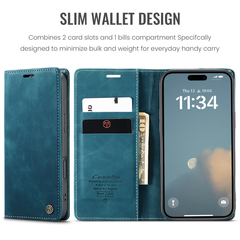 Luxury Retro Case for Apple iPhone 16e Multiple Card Slots Stand Function Phone Cover for iPhone 16 Pro Max 16 Plus Leather