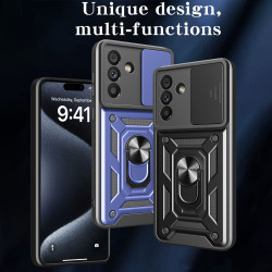 For Samsung Galaxy A56 5G Case With Slide Lens Cover Rotating Ring Shockproof Stand Holder Phone Galaxy A36 5G A26 Case