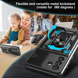 For Samsung Galaxy A56 5G Case With Slide Lens Cover Rotating Ring Shockproof Stand Holder Phone Galaxy A36 5G A26 Case