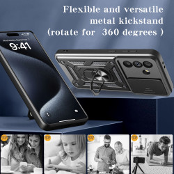 For Samsung Galaxy A56 5G Case With Slide Lens Cover Rotating Ring Shockproof Stand Holder Phone Galaxy A36 5G A26 Case