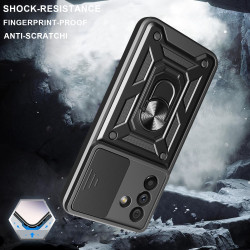 For Samsung Galaxy A56 5G Case With Slide Lens Cover Rotating Ring Shockproof Stand Holder Phone Galaxy A36 5G A26 Case