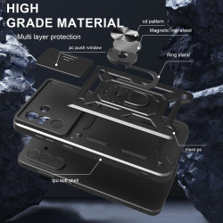 For Samsung Galaxy A56 5G Case With Slide Lens Cover Rotating Ring Shockproof Stand Holder Phone Galaxy A36 5G A26 Case