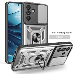 For Samsung Galaxy A56 5G Case With Slide Lens Cover Rotating Ring Shockproof Stand Holder Phone Galaxy A36 5G A26 Case