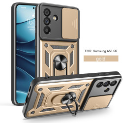 For Samsung Galaxy A56 5G Case With Slide Lens Cover Rotating Ring Shockproof Stand Holder Phone Galaxy A36 5G A26 Case