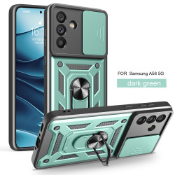 For Samsung Galaxy A56 5G Case With Slide Lens Cover Rotating Ring Shockproof Stand Holder Phone Galaxy A36 5G A26 Case