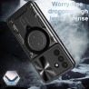 Case For Samsung Galaxy A56 5G Magnetic Slide Camera Protection Cover 360 Rotate Kickstand Armor Ring Galaxy A36 5G A26 Funda Capa