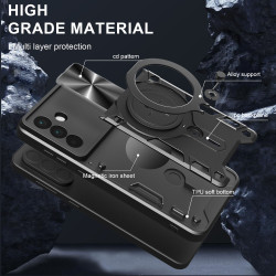 Case For Samsung Galaxy A56 5G Magnetic Slide Camera Protection Cover 360 Rotate Kickstand Armor Ring Galaxy A36 5G A26 Funda Capa
