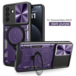 Case For Samsung Galaxy A56 5G Magnetic Slide Camera Protection Cover 360 Rotate Kickstand Armor Ring Galaxy A36 5G A26 Funda Capa