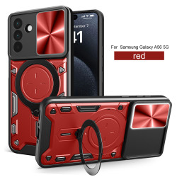 Case For Samsung Galaxy A56 5G Magnetic Slide Camera Protection Cover 360 Rotate Kickstand Armor Ring Galaxy A36 5G A26 Funda Capa