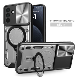 Case For Samsung Galaxy A56 5G Magnetic Slide Camera Protection Cover 360 Rotate Kickstand Armor Ring Galaxy A36 5G A26 Funda Capa