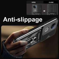 For vivo V50 Case With Slide Lens Cover Rotating Ring Shockproof Stand Holder V50 Lite 5G 4G Phone Case