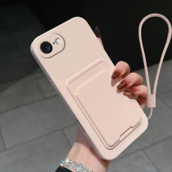 Case for Apple iPhone 16e Liquid Silicone Card Holder Soft Phone Skin Cover 16 Pro Max 16 Plus Shockproof Back Pocket Wallet Funda