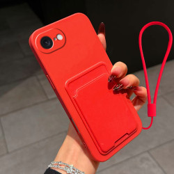 Case for Apple iPhone 16e Liquid Silicone Card Holder Soft Phone Skin Cover 16 Pro Max 16 Plus Shockproof Back Pocket Wallet Funda
