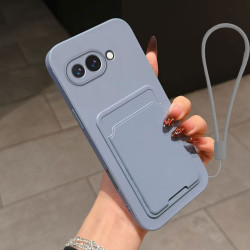 Case for Google Pixel 9a Liquid Silicone Card Holder Soft Phone Skin Cover Pixel 9 Pro XL Shockproof Back Pocket Wallet Funda