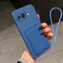 Case for Google Pixel 9a Liquid Silicone Card Holder Soft Phone Skin Cover Pixel 9 Pro XL Shockproof Back Pocket Wallet Funda