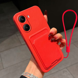 Case for Xiaomi Poco X7 Pro Liquid Silicone Card Holder Soft Phone Skin Cover Redmi Turbo 4 Shockproof Back Pocket Wallet Funda