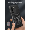 For Infinix Hot 50 4G 5G Case With Slide Lens Cover Rotating Ring Shockproof Stand Holder Phone Case