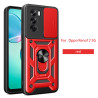 For Oppo Reno12 Case With Slide Lens Cover Rotating Ring Shockproof Stand Holder Phone Case
