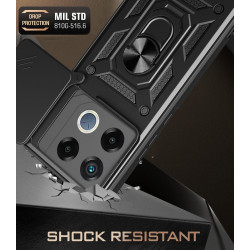 For Infinix GT 20 Pro Case With Slide Lens Cover Rotating Ring Shockproof Stand Holder Phone Case