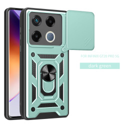 For Infinix GT 20 Pro Case With Slide Lens Cover Rotating Ring Shockproof Stand Holder Phone Case
