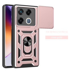For Infinix GT 20 Pro Case With Slide Lens Cover Rotating Ring Shockproof Stand Holder Phone Case