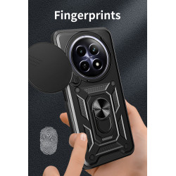 For Realme 12 5G Case With Slide Lens Cover Rotating Ring Shockproof Stand Holder Phone Case