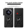 For Realme 12 5G Case With Slide Lens Cover Rotating Ring Shockproof Stand Holder Phone Case