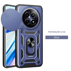 For Realme 12 5G Case With Slide Lens Cover Rotating Ring Shockproof Stand Holder Phone Case