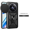 For Realme 12 5G Case With Slide Lens Cover Rotating Ring Shockproof Stand Holder Phone Case