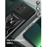For Tecno Pova 5 Case With Slide Lens Cover Rotating Ring Shockproof Stand Holder Phone Case