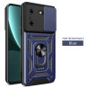 For Tecno Pova 5 Case With Slide Lens Cover Rotating Ring Shockproof Stand Holder Phone Case
