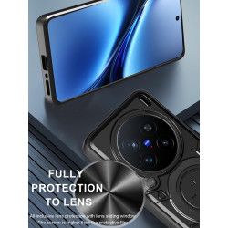Case For vivo X200 Pro Magnetic Slide Camera Protection Cover 360 Rotate Kickstand Armor Ring X200 Funda Capa
