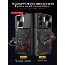 Case For Infinix Smart 9 Magnetic Slide Camera Protection Cover 360 Rotate Kickstand Armor Ring Smart 8 Funda Capa