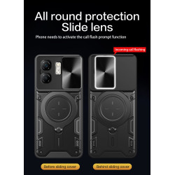 Case For Infinix Smart 9 Magnetic Slide Camera Protection Cover 360 Rotate Kickstand Armor Ring Smart 8 Funda Capa